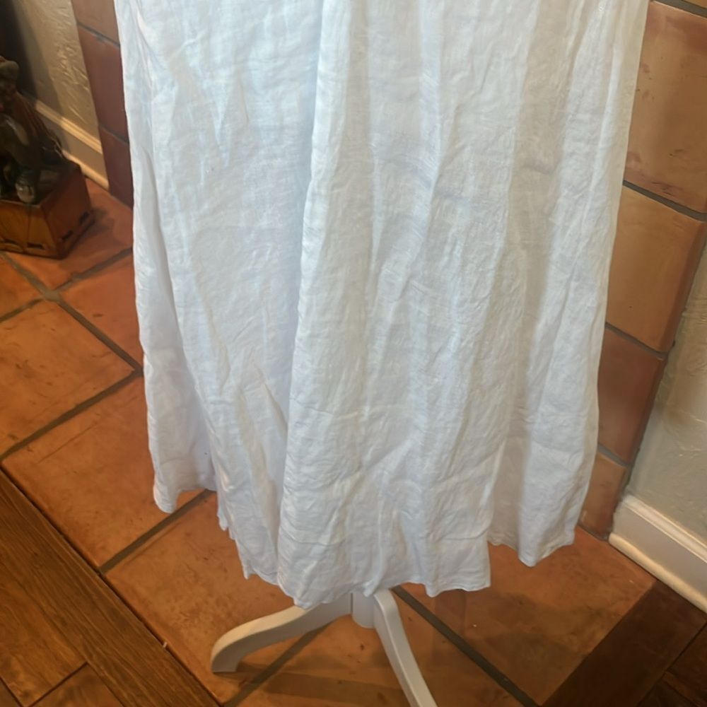 Francesca Bettini White Sheer Sleeveless Linen Dress, size S - Picture 3 of 10